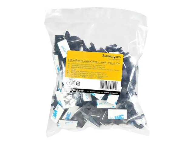 StarTech.com 100 Adhesive Cable Management Clips Black, Network/Et...