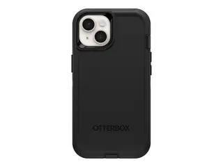 OtterBox Defender Series - Baksidedeksel for mobiltelefon MagSafe-samsvar - polykarbonat, syntetisk gummi - svart - for Apple iPhone 14 Plus, 15 Plus