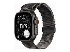 Apple Watch Ultra 3 - 49 mm - svart titan Ja smartklokke med fint strikket løkke - båndbredde: S - 64 GB - LTE, NFC, Wi-Fi 4, UWB, Bluetooth - 5G - 61.8 g
