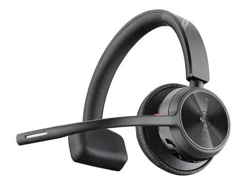HP Poly Voyager 4310 - Voyager 4300 UC series hodesett - on-ear - Bluetooth - trådløs, kablet - USB-C, USB-A via Bluetooth-adapter - svart - Certified for Microsoft Teams