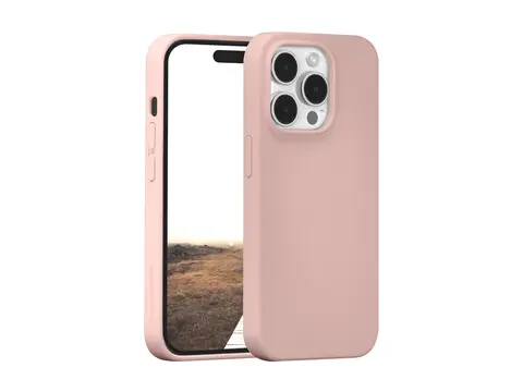 dbramante1928 Monaco - Baksidedeksel for mobiltelefon MagSafe-samsvar - plastikk, silikon - rosa sand - for Apple iPhone 15 Pro