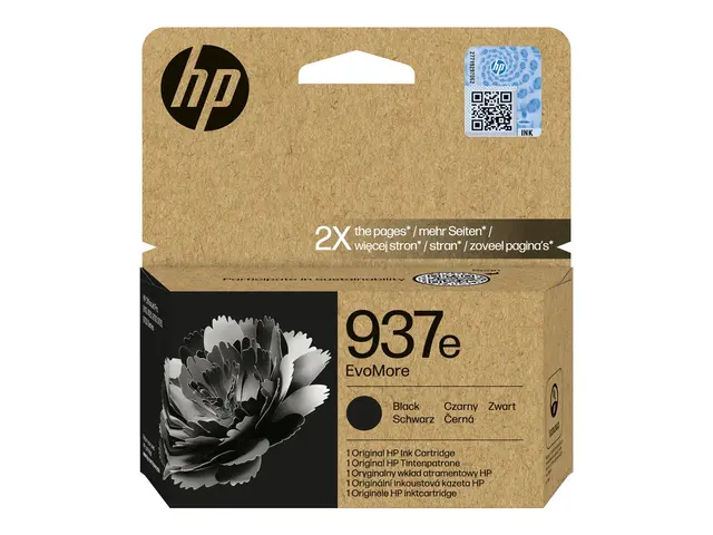 HP 937e EvoMore - Svart original blekkpatron for Officejet Pro 911...