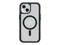 OtterBox Defender Series XT Clear - Baksidedeksel for mobiltelefon med magneter - MagSafe-samsvar - termoplastisk elastomer (TPE) - m&#248;rk side - for Apple iPhone 13, 14, 15, 16e