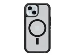 OtterBox Defender Series XT Clear Baksidedeksel for mobiltelefon - med magneter - MagSafe-samsvar - termoplastisk elastomer (TPE) - m&#248;rk side - for Apple iPhone 13, 14, 15, 16e