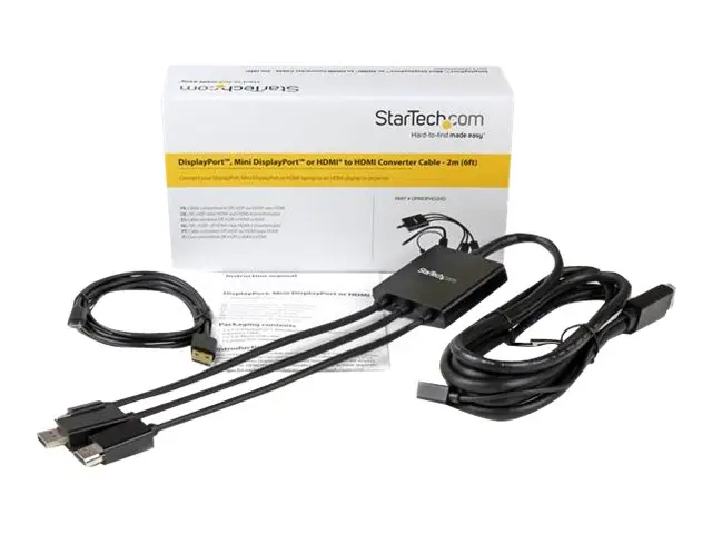 StarTech.com 2m 6 ft HDMI, DisplayPort or Mini to HDMI Converter C...