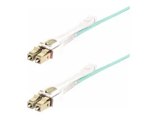 StarTech.com 3m (10ft) LC to LC (UPC) OM4 Multimode Fiber Optic Cable w/Push Pull Tabs, 50/125&#181;m, 100G Networks, Bend Insensitive, Low Insertion Loss LSZH Fiber Patch Cord (450FBLCLC3PP) - koblingskabel - 3 m - akvamarin