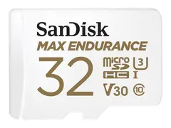 SanDisk Max Endurance - Flashminnekort (microSDHC til SD-adapter inkludert) 32 GB - Video Class V30 / UHS-I U3 / Class10 - microSDHC UHS-I