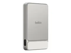 Belkin UltraCharge - Trådløs nødlader - slank 10000 mAh - 25 watt - Fast Charge (magnetisk, USB-C) - på kabel: USB-C - sand