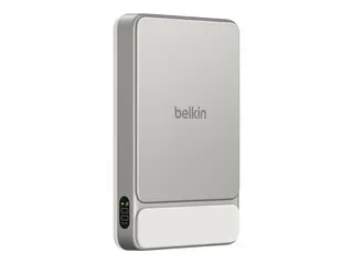 Belkin UltraCharge - Trådløs nødlader - slank 10000 mAh - 25 watt - Fast Charge (magnetisk, USB-C) - på kabel: USB-C - sand