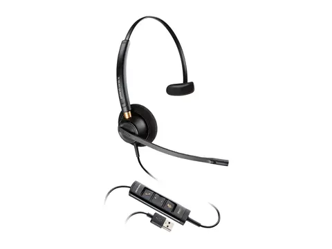 HP Poly EncorePro 515 - EncorePro 500 series hodesett - on-ear - kablet - USB-A - svart - Certified for Skype for Business