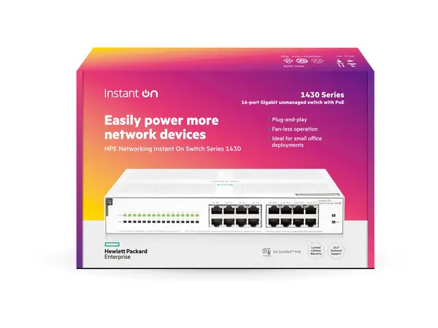 HPE Networking Instant On 1430 16G Class4 PoE 124W Switch - ikke-s...