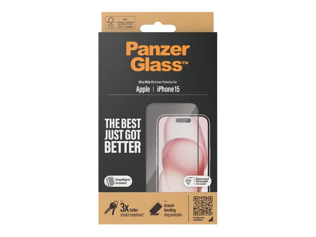 PanzerGlass - Skjermbeskyttelse for mobiltelefon ultrabred passfor...