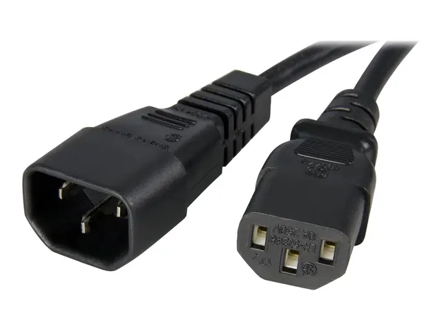 StarTech.com 1m (3ft) Power Extension Cord, C14 to C13, 10A 125V, ...