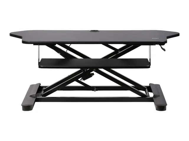 StarTech.com Corner Sit Stand Desk Converter with Keyboard Tray, L...