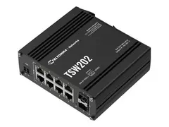 Teltonika TSW202 - Switch - Styrt - 8 x 10/100/1000 (PoE+) + 2 x SFP DIN-skinnemonterbar - PoE+ (240 W)