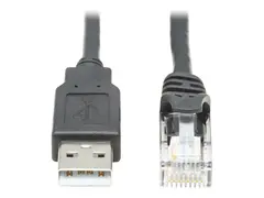 Eaton Tripp Lite Series USB Type-A to RJ45 Rollover Console Cable, M/M, Black 10 ft. - Seriell kabel - USB (hann) til RJ-45 (hunn) - 3.05 m - dobbeltisolert - USB 1.1 - svart
