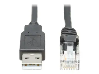 Eaton Tripp Lite Series USB Type-A to RJ45 Rollover Console Cable, M/M, Black 10 ft. - Seriell kabel - USB (hann) til RJ-45 (hunn) - 3.05 m - dobbeltisolert - USB 1.1 - svart