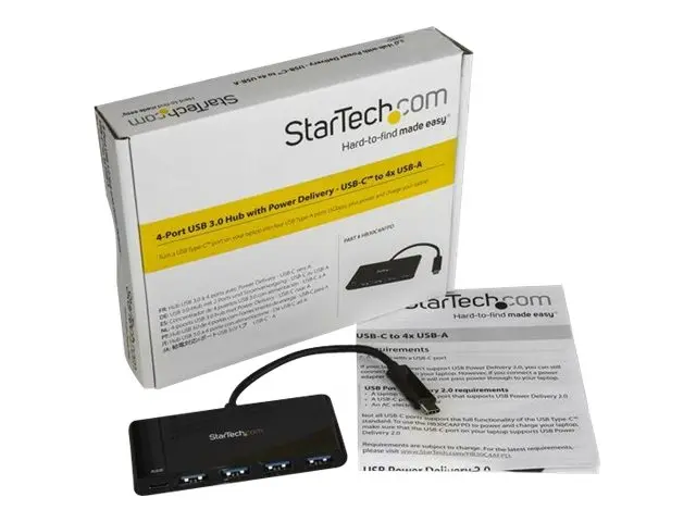 StarTech.com 4 Port USB C Hub with Type-A Ports (USB 3.0 SuperSpee...