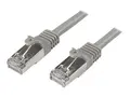 Startech 5m CAT6 Ethernet Cable, 10 Gigabit Shielded Snagless RJ45 100W PoE Patch Cord, CAT 6 10GbE SFTP Network Cable w/Strain Relief, Grey, Wiring is UL Certified/TIA Category 6 - 26AWG (N6SPAT5MGR) - koblingskabel - 5 m - grå