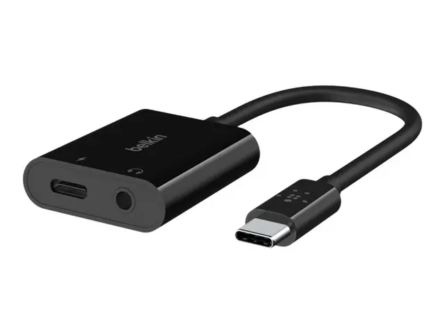Belkin RockStar - USB-C til hodetelefonjakk / ladeadapter 24 pin h...