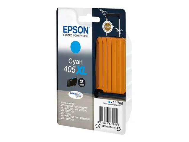 Epson 405XL - 14.7 ml - cyan - original - blekkpatron - for WorkFo...