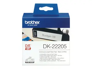 Brother DK-22205 - Svart p&#229; hvitt - Rull (6,2 cm x 30,5 m) termisk papir for Brother QL-1050, 1060, 1110, 500, 550, 560, 570, 580, 600, 650, 700, 710, 720, 820
