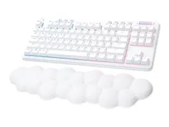 Logitech G G715 - Tastatur - uten nummertastatur bakgrunnsbelyst - tr&#229;dl&#248;s - Bluetooth, 2.4 GHz - QWERTY - Nordisk (dansk/finsk/norsk/svensk) - tastsvitsj: Tactile - hvit