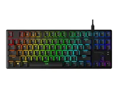 HyperX Alloy Origins Core - Tastatur - bakgrunnsbelyst USB - Pan Nordic - tastsvitsj: HyperX Red - svart