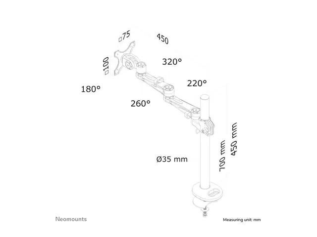 Neomounts FPMA-D935G - Monteringssett full bevegelse for LCD-skjer...
