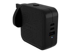 Targus HyperJuice - Strømadapter GaN - 70 watt - QC 3.0, Power Delivery 3.0 + PPS - 3 utgangskontakter (USB, 2 x USB-C) - svart