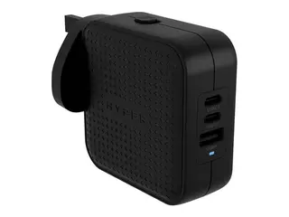 Targus HyperJuice - Strømadapter - GaN - 70 watt QC 3.0, Power Delivery 3.0 + PPS - 3 utgangskontakter (USB, 2 x USB-C) - svart