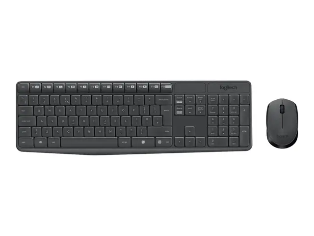 Logitech MK235 - Tastatur- og mussett - trådløs - 2.4 GHz - US Int...