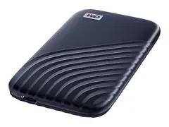 WD My Passport SSD WDBAGF0010BBL SSD - kryptert - 1 TB - ekstern (bærbar) - USB 3.2 Gen 2 (USB-C kontakt) - 256-bit AES - midnattsblå