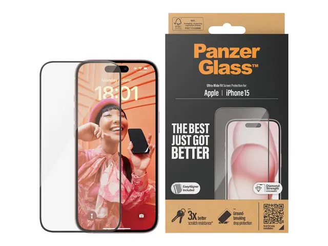 PanzerGlass - Skjermbeskyttelse for mobiltelefon ultrabred passfor...