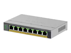 NETGEAR Easy Smart GS108EPP - Switch - høy-effekt L3 - smart - 8 x 10/100/1000 (PoE+) - stasjonær, veggmonterbar - PoE+ (123 W)