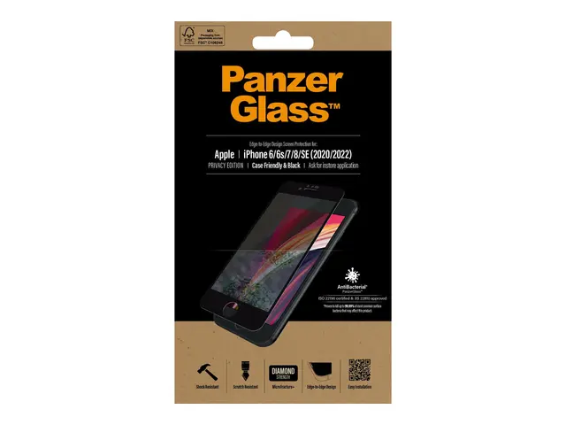 PanzerGlass Black & Case Friendly Privacy - Skjermbeskyttelse for ...