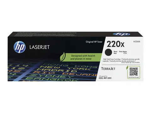 HP 220X - H&#248;y ytelse - svart - original LaserJet - boks - tonerpatron (W2200X) - for Color LaserJet 4302fdwe; Color LaserJet Pro 4202dn, 4202dw, 4202dwe, 4302dw, 4302dwe