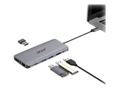 Acer 12-In-1 Type-C Adapter - dokkingstasjon USB-C 2 x HDMI, DP 1GbE