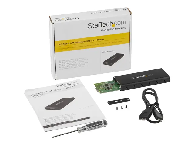 StarTech.com M.2 SSD Enclosure for M.2 SATA SSDs - USB 3.1 (10Gbps...