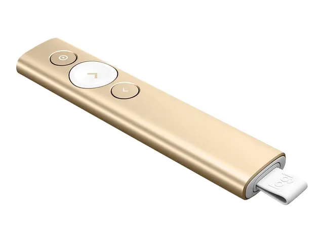 Logitech Spotlight - Presentasjonsfjernstyring - 3 knapper - gull