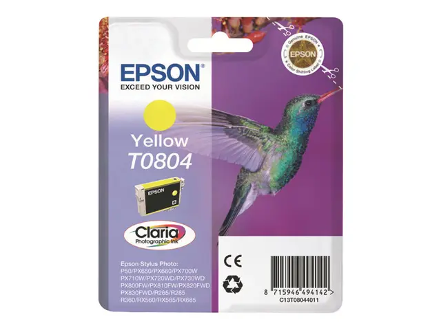 Epson T0804 - 7.4 ml gul original blister blekkpatron for Stylus P...