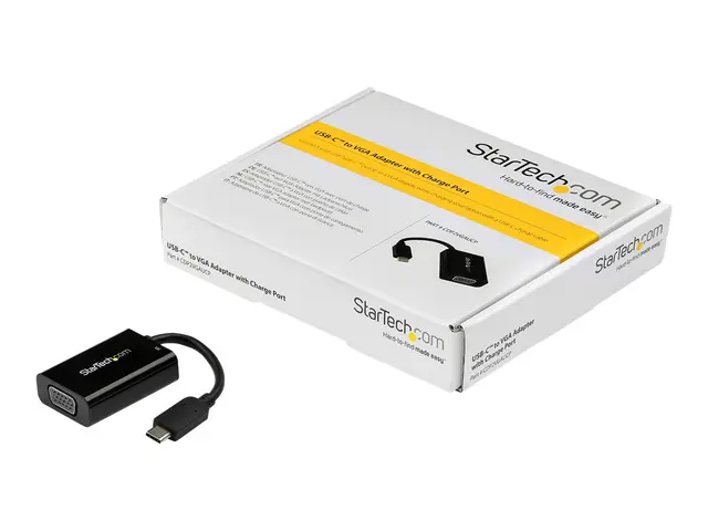 StarTech.com USB C to VGA Adapter with Power Delivery, 1080p Type-...