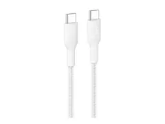 Belkin BoostCharge - USB-kabel USB-C (hann) til USB-C (hann) - 2 m - USB Power Delivery (240 W), flettet kabel - hvit