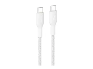 Belkin BoostCharge - USB-kabel USB-C (hann) til USB-C (hann) - 2 m - USB Power Delivery (240 W), flettet kabel - hvit