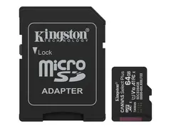 Kingston Canvas Select Plus - Flashminnekort (microSDXC til SD-adapter inkludert) 64 GB - A1 / Video Class V10 / UHS-I U1 / Class10 - microSDXC UHS-I