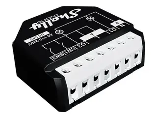 Shelly Wave - Smartsvitsj - 2 kanaler, lang rekkevidde trådløs - Z-Wave - 864 MHz, 868.4 MHz - svart