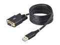 StarTech.com 6.6ft/2m USB to Null Modem Serial Adapter Cable, FTDI, RS232 USB / seriell-kabel - USB (hann) til DB-9 (hunn) - 2 m - svart