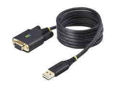 StarTech.com 6.6ft/2m USB to Null Modem Serial Adapter Cable, FTDI, RS232 USB / seriell-kabel - USB (hann) til DB-9 (hunn) - 2 m - svart