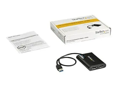 StarTech.com USB 3.0 to Dual DisplayPort Adapter 4K 60Hz, DisplayL...