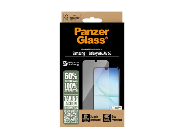 PanzerGlass - Skjermbeskyttelse for mobiltelefon ultravid passform...